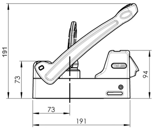 Diagram of the Lifting Magnet Permanent TML 250kg with reduced hand recoil