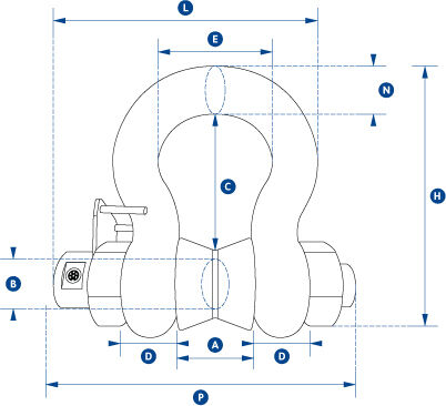 Straightpoint Shackle Loadcell specifications diagram