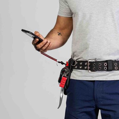 GRIPPS® Coil E-Tether With Poly Clip & E-Catch (Non-Conductive)