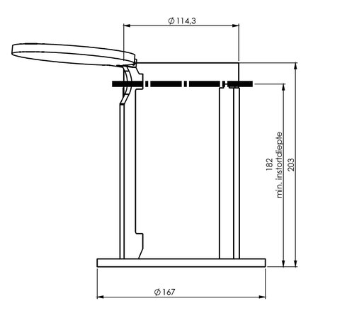 Swivel Davit Crane Socket built-in concrete drawing