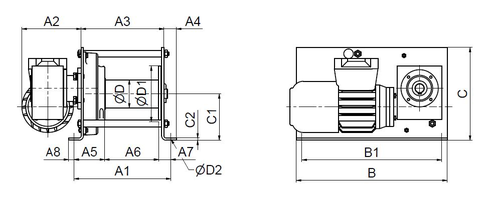 Electric EW winch drawing
