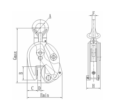 Universal Plate Clamps GLG product description drawing