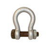 High tensile steel Bow Shackle by Gunnebo, featuring a safety bolt to ensure safe operations.