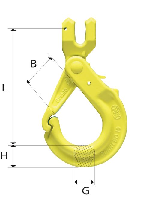 Grade 10 Gunnebo Safety Hook GBK specifications and measurements