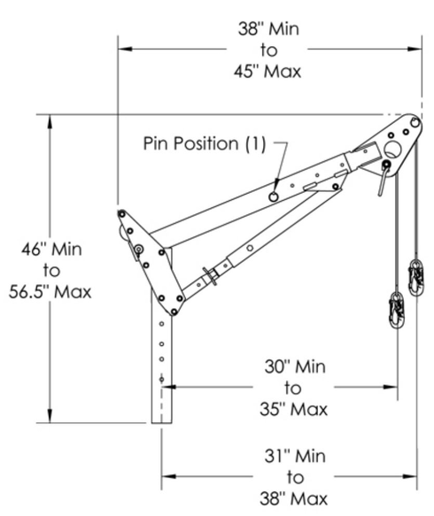 Two-Piece Adjustable Upper Mast Honeywell DuraHoist™  drawing