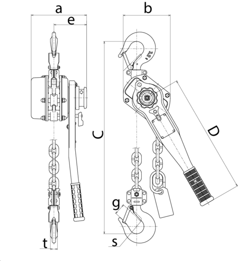 Lever Hoist KITO LB Series diagram