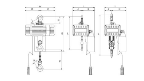 Pacific Hoists Electric Chain Hoist PORTA drawing