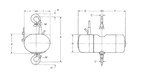CM Lodestar chain hoist drawing