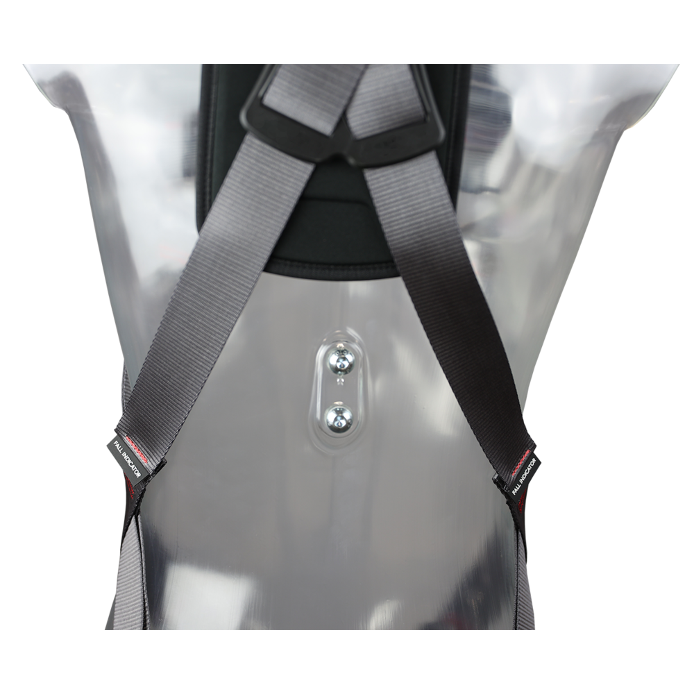 Straps on the rear of the harness