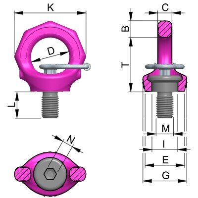 Lifting Eye Starpoint RUD VRS-F specifications and measurements