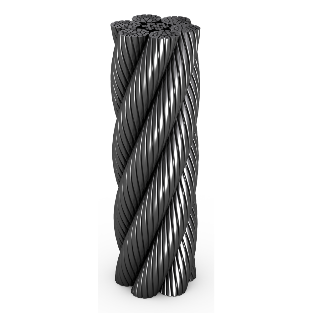Steel wire rope - 6xK36WS-IWRC Compacted