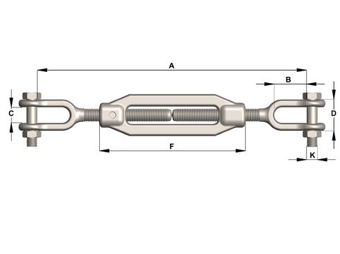 Turnbuckles Townley Clevis-Clevis Grade 3 specifications